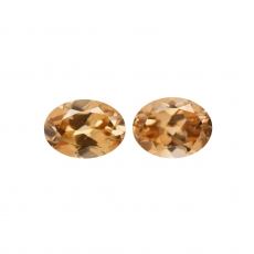 Golden Zircon Oval 8x6mm Matching Pair Approximately 3.70 Carat