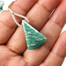 Green Amazonite Drop Conical Shape 25x17mm Drilled Bead Single Pendant Piece