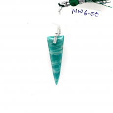 Green Amazonite Drop Trillion Shape 25x9mm Front to Back Drilled Bead Single Pendant Piece