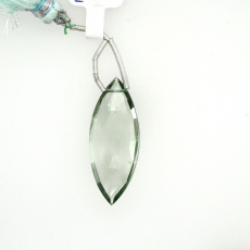Green Amethyst Drops Marquise Shape 35x14mm Drilled Bead Single Piece