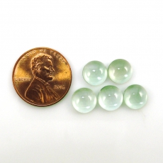 Green Amethyst (Prasiolite) Cabs Round 8mm Approximately 8 Carat