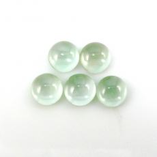 Green Amethyst (Prasiolite) Cabs Round 8mm Approximately 8 Carat