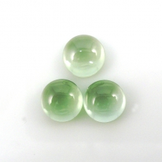 Green Amethyst (Prasiolite) Cabs Round 9mm Approximately 8 Carat