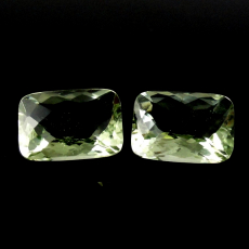 Green Amethyst (Prasiolite) Emerald Cushion 14X10mm Approximately 12 Carat.