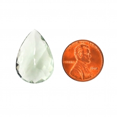 Green Amethyst (Prasiolite) Pear Shape 24x17mm Approximately 19 Carat