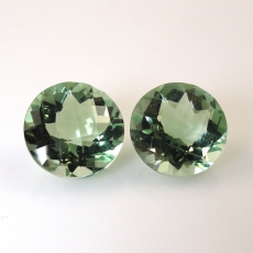 Green Amethyst (Prasiolite) Round 10mm Matched Pair Approximately 6 Carat