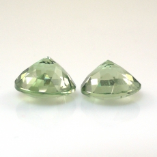 Green Amethyst (Prasiolite) Round 10mm Matched Pair Approximately 6 Carat