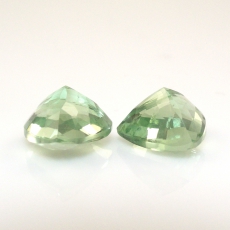 Green Amethyst (Prasiolite) Trillion Shape 10x10mm Matched Pair Approximately 5 Carat