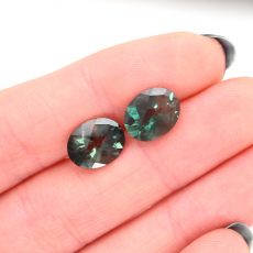 Green Andesine Oval 10X8mm Matching Pair 4.27 Carat