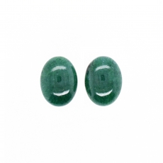 Green Aventurine Cab Oval 16x12mm Matching Pair Approximately 16.5 Carat