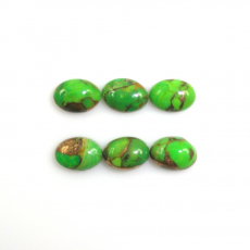 Green Copper Turquoise Cab 7X5X2mm Approximately 4 Carat