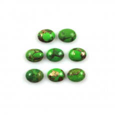 Green Copper Turquoise Cab Oval 8X6mm Approximately 8 Carat