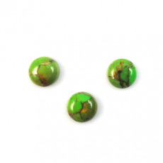 Green Copper Turquoise Cab Round 10mm Approximately 9 Carat