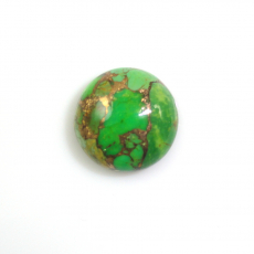 Green Copper Turquoise Cab Round 13mm Single Piece Approximately 7 Carat.