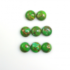 Green Copper Turquoise cab Round 7mm Approximately 9 Carat