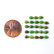 Green Copper Turquoise Pear Shape 5x3mm Approximately 4 Carat
