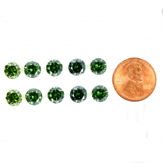 Green Diamond Round 1.8mm Approximately 0.25 Carat.