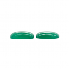 Green Onyx Cab Emerald Cushion 18X13mm Matching Pair Approximately 25 Carat