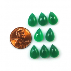 Green Onyx Cab Pear Shape 12X8mm Approximately 20 Carat