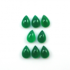 Green Onyx Cab Pear Shape 12X8mm Approximately 21.80 Carat