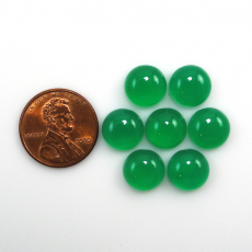 Green Onyx Cab Round 10mm Approximately  25 Carat