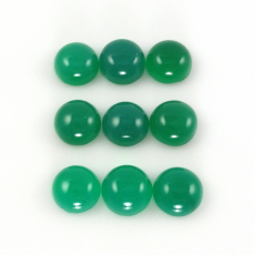 Green Onyx Cab Round 11mm Approximately 25 Carat