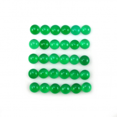 Green Onyx Cab Round 5mm Approximately 11 Carat