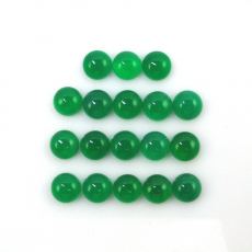 Green Onyx Cab Round 6mm Approximately 14 Carat