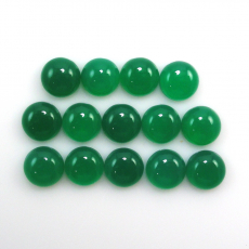 Green Onyx Cab Round 8mm Approximately 24 Carat