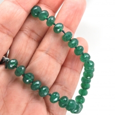 Green Onyx Drops Roundelle Shape 6mm Accent Bead 6 Inch Line