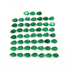 Green Onyx Pear Shape  5x3mm Approximately 9 Carat