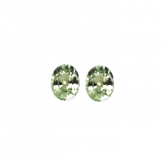 Green Sapphire Oval 4x3mm Matching Pair  Approximately 0.51 Carat