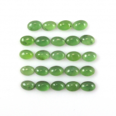 Green Serpentine Cab Oval 6X4mm Approximately 8 Carat