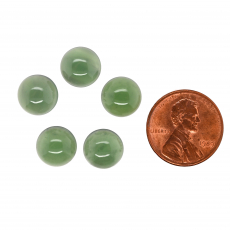 Green Serpentine Cab Round 10mm Approximately 16.60 Carat