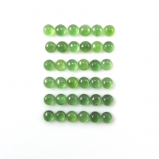 Green Serpentine Cab Round 4mm Approximately 8 Carat