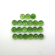 Green serpentine Cab Round 5mm Approximately 9 Carat