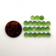 Green serpentine Cab Round 5mm Approximately 9 Carat