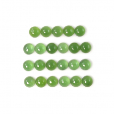 Green Serpentine Cab Round 6mm Approximately 15 Carat
