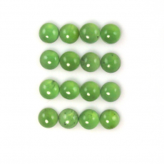 Green Serpentine Cab Round 7mm Approximately 18 Carat