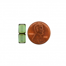 Green Tourmaline Emerald Cut 8x6mm Matching Pair Approximately 3.23 Carat