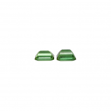 Green Tourmaline Emerald Cut 8x6mm Matching Pair Approximately 3.23 Carat