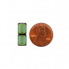 Green Tourmaline Emerald Cut 9x7mm Matching Pair Approximately 5.20 Carat