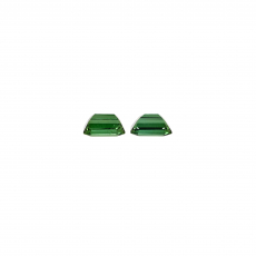 Green Tourmaline Emerald Cut 9x7mm Matching Pair Approximately 5.20 Carat