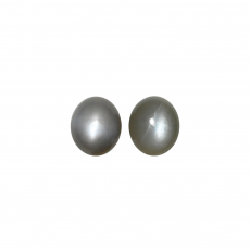 Grey Moonstone Cab Oval 14X12mm Matching Pair Approximately 15 Carat