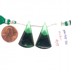Grossular Garnet Drops Conical Shape 30x18mm Drilled Beads Matching Pair