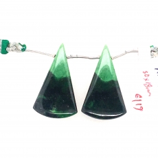 Grossular Garnet Drops Conical Shape 30x18mm Drilled Beads Matching Pair
