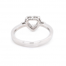 Heart 6mm Heart Shape Ring Semi Mount In 14K White Gold With Diamond Accents (RG6043)