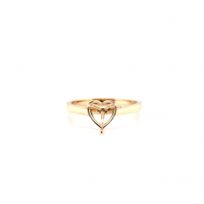 Heart Shape 7x7mm  Ring Semi Mount In 14k Yellow Gold