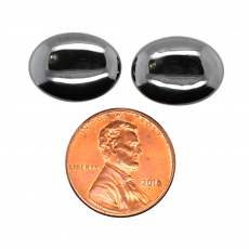 Hematite Cab Oval 16x12mm Matching Pair Approximately 18 Carat