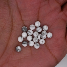 Howlite Cab Round 5mm Approximately 10 Carat